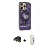 MARSİLYAN™- iPhone 14 Pro Kılıf Siluet Modern Koleksiyonu - Şeffaf Pasifik Cam Ekran Koruyucu + Raze Metal Kamera Lens - GD