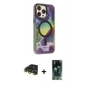 MARSİLYAN™- iPhone 14 Pro Kılıf Siluet Modern Koleksiyonu - Siyah 360 Mat Full Body Arka Koruyucu + Raze Metal Kamera Lens - GD