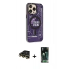 MARSİLYAN™- iPhone 14 Pro Kılıf Siluet Modern Koleksiyonu - Siyah 360 Mat Full Body Arka Koruyucu + Raze Metal Kamera Lens - GD