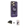 MARSİLYAN™- iPhone 14 Pro Kılıf Siluet Modern Koleksiyonu - Siyah Bilvis 3D Mat Cam Ekran Koruyucu + Raze Metal Kamera Lens - GD