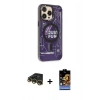 MARSİLYAN™- iPhone 14 Pro Kılıf Siluet Modern Koleksiyonu - Siyah Buffer Hayalet Cam Ekran Koruyucu + Raze Metal Kamera Lens - GD