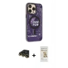 MARSİLYAN™- iPhone 14 Pro Kılıf Siluet Modern Koleksiyonu - Siyah Mat Seramik Nano Ekran Koruyucu + Raze Metal Kamera Lens - GD