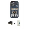 MARSİLYAN™- iPhone 14 Pro Kılıf Siluet Modern Özel Seri - Şeffaf Pasifik Cam Ekran Koruyucu + Gold Raze Metal Kamera Lens