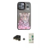 MARSİLYAN™- iPhone 14 Pro Kılıf Siluet Modern Özel Seri - Siyah 20D Premium Cam Ekran Koruyucu + Raze Metal Kamera Lens - GD