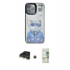 MARSİLYAN™- iPhone 14 Pro Kılıf Siluet Modern Özel Seri - Siyah 20D Premium Cam Ekran Koruyucu + Raze Metal Kamera Lens - GD