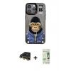 MARSİLYAN™- iPhone 14 Pro Kılıf Siluet Modern Özel Seri - Siyah 20D Premium Cam Ekran Koruyucu + Raze Metal Kamera Lens - GD