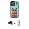 MARSİLYAN™- iPhone 14 Pro Kılıf Siluet Modern Özel Seri - Siyah 20D Premium Cam Ekran Koruyucu + Raze Metal Kamera Lens - GD