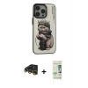 MARSİLYAN™- iPhone 14 Pro Kılıf Siluet Modern Özel Seri - Siyah 20D Premium Cam Ekran Koruyucu + Raze Metal Kamera Lens - GD