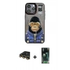 MARSİLYAN™- iPhone 14 Pro Kılıf Siluet Modern Özel Seri - Siyah 360 Mat Full Body Arka Koruyucu + Raze Metal Kamera Lens - GD