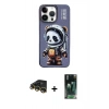 MARSİLYAN™- iPhone 14 Pro Kılıf Siluet Modern Özel Seri - Siyah 360 Mat Full Body Arka Koruyucu + Raze Metal Kamera Lens - GD