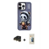 MARSİLYAN™- iPhone 14 Pro Kılıf Siluet Modern Özel Seri - Siyah 6D Mat Seramik Hayalet Nano Ekran Koruyucu + Gold Raze Metal Kamera Lens