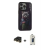 MARSİLYAN™- iPhone 14 Pro Kılıf Siluet Modern Özel Seri - Siyah Bilvis Hayalet Cam Ekran Koruyucu + Raze Metal Kamera Lens - GD