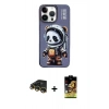 MARSİLYAN™- iPhone 14 Pro Kılıf Siluet Modern Özel Seri - Siyah Buffer Cam Ekran Koruyucu + Raze Metal Kamera Lens - GD