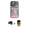 MARSİLYAN™- iPhone 14 Pro Kılıf Siluet Modern Özel Seri - Siyah Buffer Cam Ekran Koruyucu + Raze Metal Kamera Lens - GD
