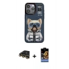 MARSİLYAN™- iPhone 14 Pro Kılıf Siluet Modern Özel Seri - Siyah Buffer Hayalet Cam Ekran Koruyucu + Raze Metal Kamera Lens - GD