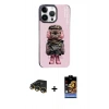 MARSİLYAN™- iPhone 14 Pro Kılıf Siluet Modern Özel Seri - Siyah Buffer Hayalet Cam Ekran Koruyucu + Raze Metal Kamera Lens - GD