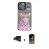 MARSİLYAN™- iPhone 14 Pro Kılıf Siluet Modern Özel Seri - Siyah Buffer Hayalet Cam Ekran Koruyucu + Raze Metal Kamera Lens - GD