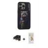 MARSİLYAN™- iPhone 14 Pro Kılıf Siluet Modern Özel Seri - Siyah Mat Seramik Nano Ekran Koruyucu + Raze Metal Kamera Lens - GD