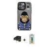 MARSİLYAN™- iPhone 14 Pro Kılıf Siluet Modern Özel Seri - Siyah Polymer Nano Ekran Koruyucu + Raze Metal Kamera Lens - GD