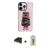 MARSİLYAN™- iPhone 14 Pro Kılıf Siluet Modern Özel Seri - Siyah Polymer Nano Ekran Koruyucu + Raze Metal Kamera Lens - GD