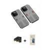 MARSİLYAN™- iPhone 14 Pro Kılıf Ufuk Doku Prime - Siyah 6D Mat Seramik Hayalet Nano Ekran Koruyucu + Raze Metal Kamera Lens - GD