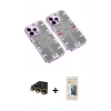 MARSİLYAN™- iPhone 14 Pro Kılıf Ufuk Doku Prime - Siyah 6D Mat Seramik Hayalet Nano Ekran Koruyucu + Raze Metal Kamera Lens - GD