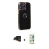 MARSİLYAN™- iPhone 14 Pro Kılıf Ufuk Form Prime - Siyah 20D Premium Cam Ekran Koruyucu + Raze Metal Kamera Lens - GD