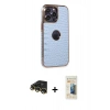 MARSİLYAN™- iPhone 14 Pro Kılıf Ufuk Form Prime - Siyah 6D Mat Seramik Hayalet Nano Ekran Koruyucu + Raze Metal Kamera Lens - GD