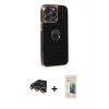 MARSİLYAN™- iPhone 14 Pro Kılıf Ufuk Form Prime - Siyah 6D Mat Seramik Hayalet Nano Ekran Koruyucu + Raze Metal Kamera Lens - GD