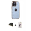 MARSİLYAN™- iPhone 14 Pro Kılıf Ufuk Form Prime - Siyah Bilvis 3D Mat Cam Ekran Koruyucu + Raze Metal Kamera Lens - GD