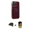 MARSİLYAN™- iPhone 14 Pro Kılıf Ufuk Form Prime - Siyah Buffer Cam Ekran Koruyucu + Gold Raze Metal Kamera Lens