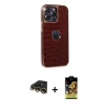 MARSİLYAN™- iPhone 14 Pro Kılıf Ufuk Form Prime - Siyah Buffer Cam Ekran Koruyucu + Gold Raze Metal Kamera Lens