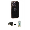 MARSİLYAN™- iPhone 14 Pro Kılıf Ufuk Form Prime - Siyah Polymer Nano Ekran Koruyucu + Raze Metal Kamera Lens - GD