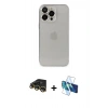 MARSİLYAN™- iPhone 14 Pro Kılıf Ufuk Minimal Özel Seri - Siyah 3D Antistatik Cam Ekran Koruyucu + Raze Metal Kamera Lens - GD