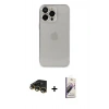 MARSİLYAN™- iPhone 14 Pro Kılıf Ufuk Minimal Özel Seri - Siyah Bilvis 3D Mat Cam Ekran Koruyucu + Raze Metal Kamera Lens - GD