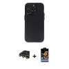 MARSİLYAN™- iPhone 14 Pro Kılıf Ufuk Minimal Özel Seri - Siyah Buffer Hayalet Cam Ekran Koruyucu + Raze Metal Kamera Lens - GD