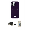 MARSİLYAN™- iPhone 14 Pro Kılıf Vadi Çizgi Prime - Siyah 6D Mat Seramik Hayalet Nano Ekran Koruyucu + Raze Metal Kamera Lens - GD