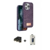 MARSİLYAN™- iPhone 14 Pro Kılıf Vadi Klasik Serisi - Siyah Bilvis Hayalet Cam Ekran Koruyucu + Raze Metal Kamera Lens - GD