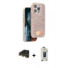 MARSİLYAN™- iPhone 14 Pro Kılıf Vadi Klasik Serisi - Siyah Bilvis Hayalet Cam Ekran Koruyucu + Raze Metal Kamera Lens - GD