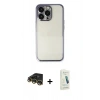 MARSİLYAN™- iPhone 14 Pro Kılıf Vadi Minimal - Şeffaf Pasifik Cam Ekran Koruyucu + Raze Metal Kamera Lens - GD