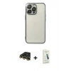 MARSİLYAN™- iPhone 14 Pro Kılıf Vadi Minimal - Şeffaf Pasifik Cam Ekran Koruyucu + Raze Metal Kamera Lens - GD