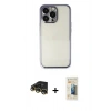 MARSİLYAN™- iPhone 14 Pro Kılıf Vadi Minimal - Siyah 6D Mat Seramik Hayalet Nano Ekran Koruyucu + Raze Metal Kamera Lens - GD