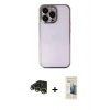 MARSİLYAN™- iPhone 14 Pro Kılıf Vadi Minimal - Siyah 6D Mat Seramik Hayalet Nano Ekran Koruyucu + Raze Metal Kamera Lens - GD