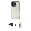 MARSİLYAN™- iPhone 14 Pro Kılıf Vadi Minimal - Siyah Bilvis 3D Mat Cam Ekran Koruyucu + Raze Metal Kamera Lens - GD