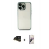 MARSİLYAN™- iPhone 14 Pro Kılıf Vadi Minimal - Siyah Bilvis 3D Mat Cam Ekran Koruyucu + Raze Metal Kamera Lens - GD