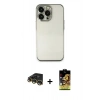 MARSİLYAN™- iPhone 14 Pro Kılıf Vadi Minimal - Siyah Buffer Cam Ekran Koruyucu + Gold Raze Metal Kamera Lens