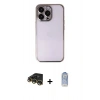 MARSİLYAN™- iPhone 14 Pro Kılıf Vadi Minimal - Siyah Joko Magic 5D Cam + Gold Raze Metal Kamera Lens