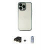 MARSİLYAN™- iPhone 14 Pro Kılıf Vadi Minimal - Siyah Joko Magic 5D Cam + Gold Raze Metal Kamera Lens