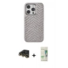 MARSİLYAN™- iPhone 14 Pro Kılıf Vadi Özel Seri - Siyah 20D Premium Cam Ekran Koruyucu + Raze Metal Kamera Lens - GD
