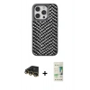 MARSİLYAN™- iPhone 14 Pro Kılıf Vadi Özel Seri - Siyah 20D Premium Cam Ekran Koruyucu + Raze Metal Kamera Lens - GD